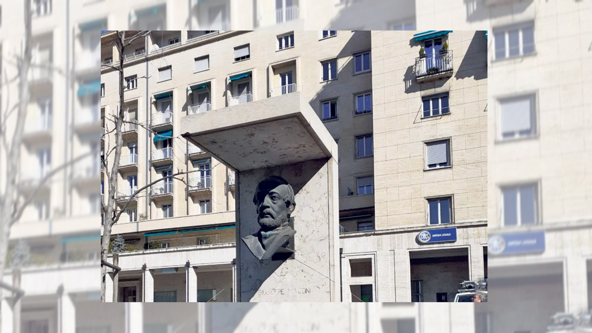 Il busto dedicato a Giuseppe Mazzini