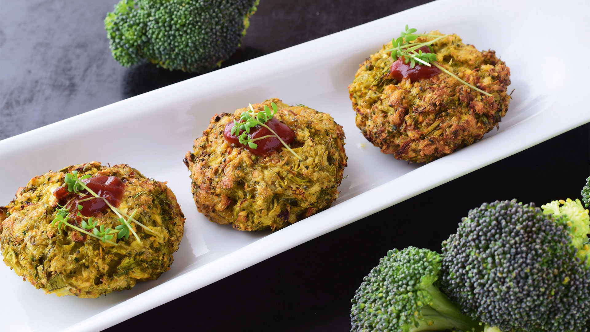 Polpette di broccoli con crema di fagioli